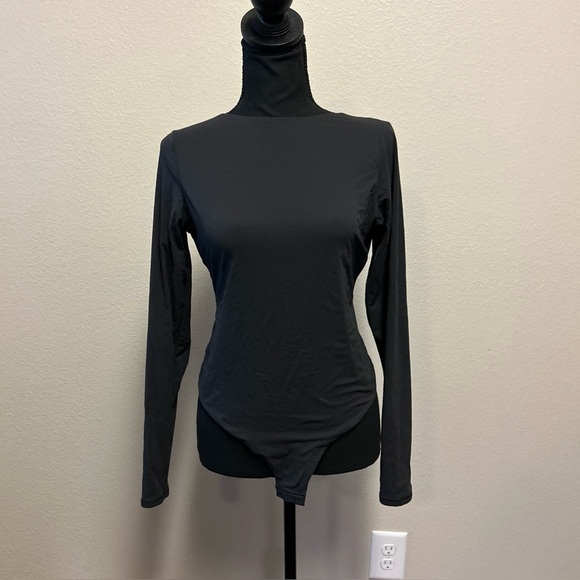 Women's Black Long Sleeve Skims Body Suit Large - Picture 1 of 4
